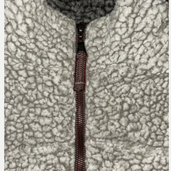 True Grit American Outdoor Co. 1/4 Zip Beige Sherpa Fleece Jacket Mens Size Sm - Picture 3 of 5